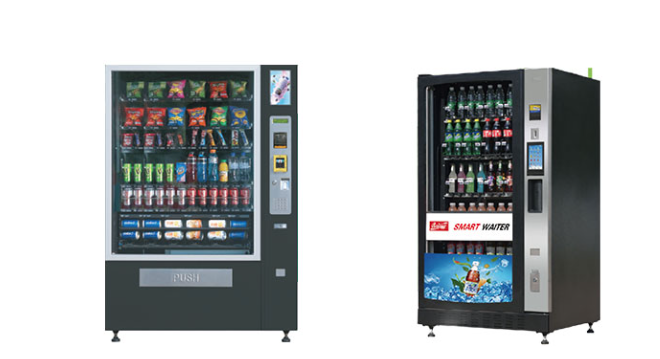 Snack and cold drinks vending machine combo