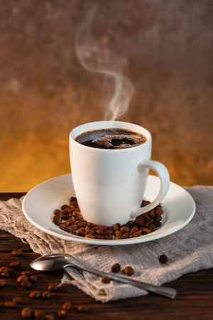 Fresh coffee from a vending machine